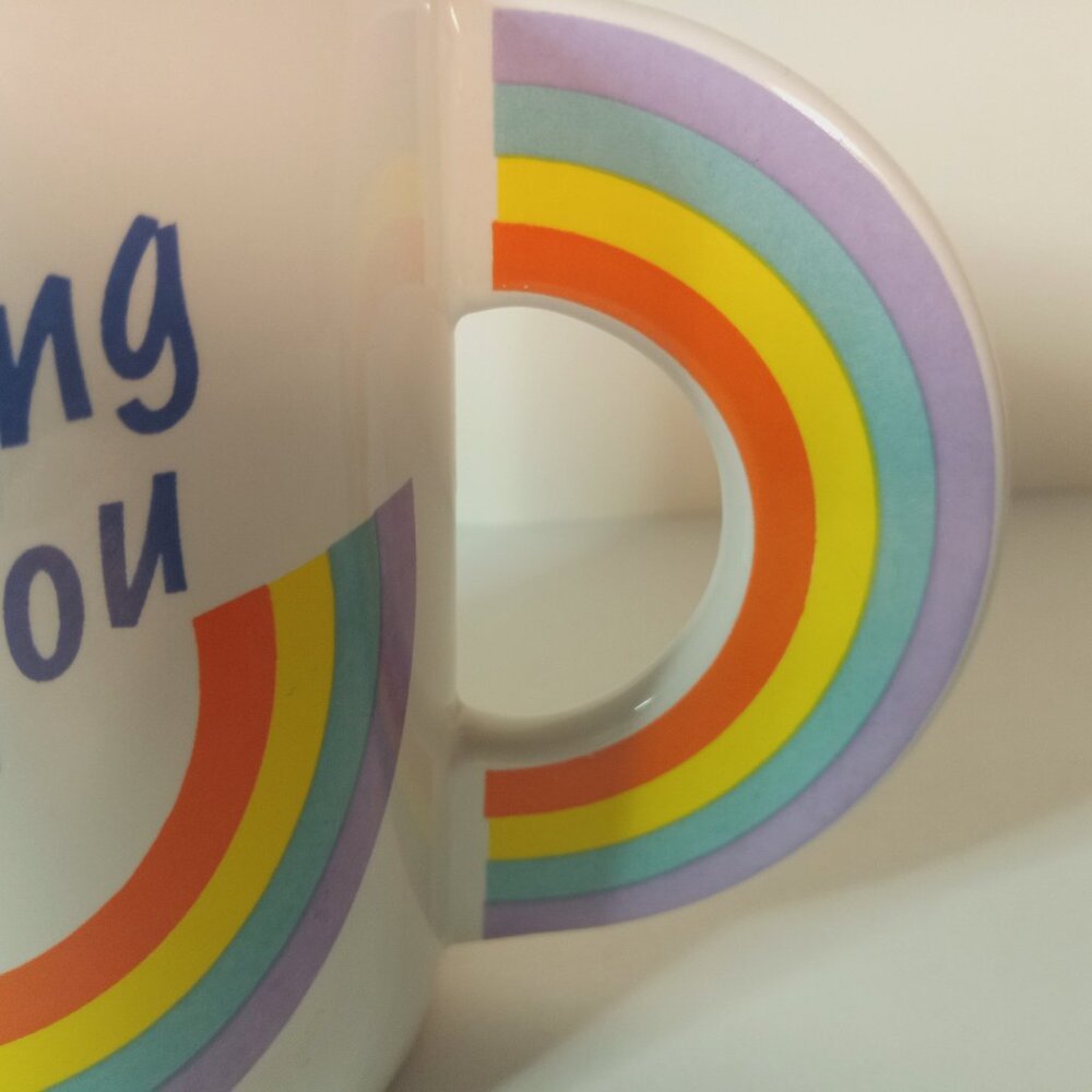 Teleflora Vintage Coffee Mug Rainbow Thinking of You Novelty Colorful - Picture 7 of 7